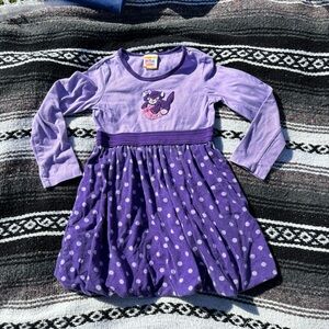 VINTAGE SWEET POTATOES PURPLE CAT KITTEN GRAPHIC GIRLS DRESS SIZE 6